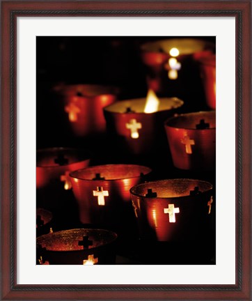 Framed Lighted Candles Print