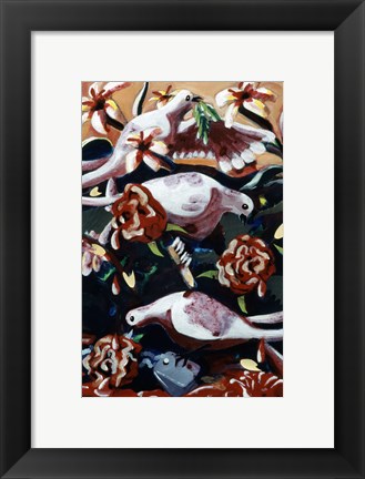 Framed Untitled (Birds and Flowers) Print