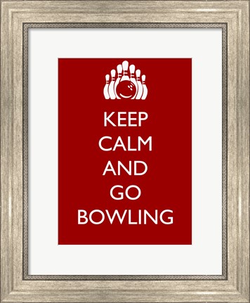 Framed Keep Calm and Go Bowling Print