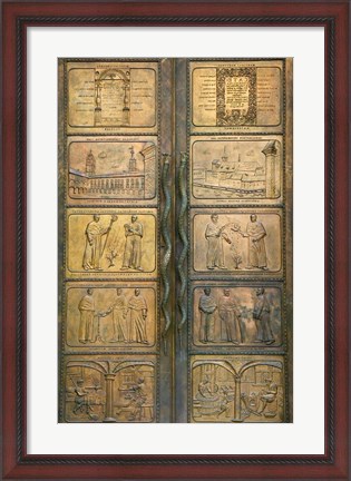 Framed Vilnius University Gate Decorated with Bronze Carving, Vilnius, Lithuania Print