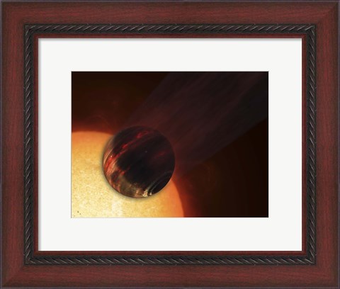 Framed Artist&#39;s concept of a Hot Jupiter Extrasolar Planet Orbiting a Sun-like Star Print