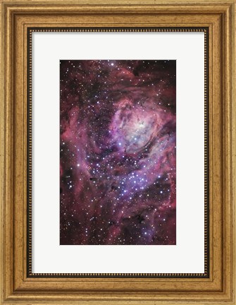 Framed Central region of the Lagoon Nebula Print