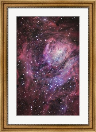 Framed Central region of the Lagoon Nebula Print