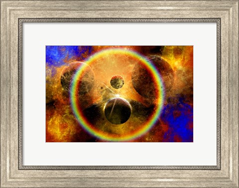 Framed Creation of new star systems within a vast Gaseous Nebula Print