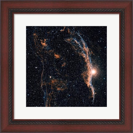 Framed Witch&#39;s Broom Nebula (NGC 6960), and part of the Veil Nebula Print