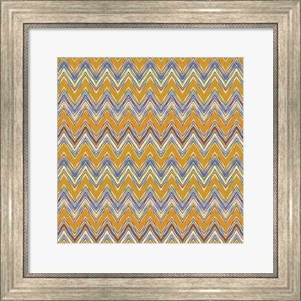 Framed Chevron Waves I Print