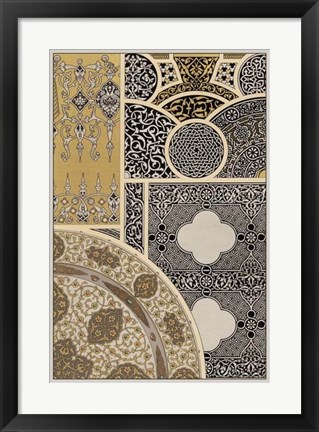 Framed Ornament in Gold &amp; Silver III Print