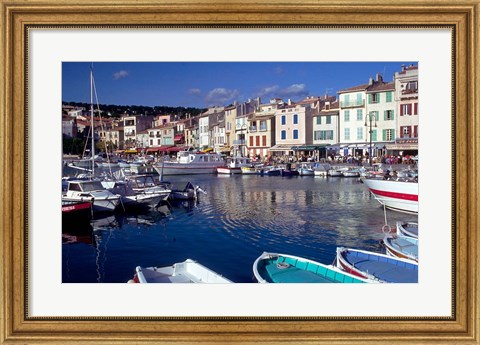 Framed Harbor View, Cassis, France Print