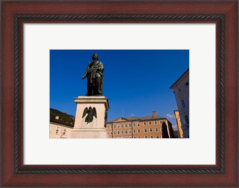 Framed Mozart Statue in Salzburg Austria Print