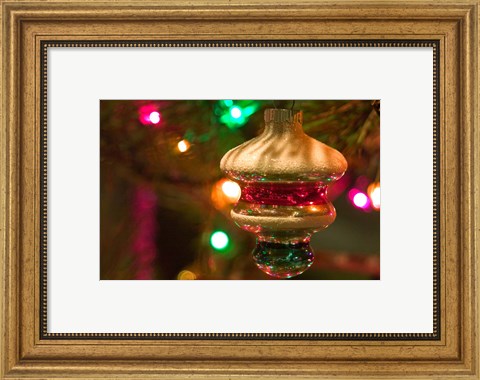 Framed Christmas Tree Ornaments Print