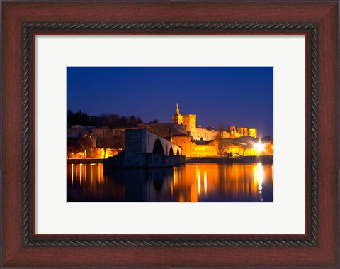 Framed Pope&#39;s Palace on the Rhone and Pont Saint St Benezet Print