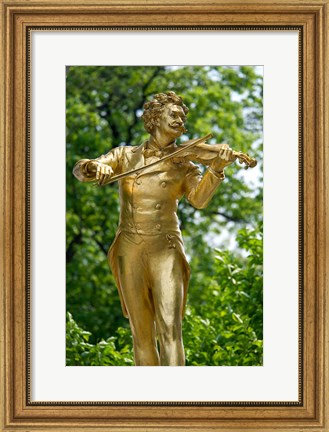 Framed Stadtpark Johann Strauss Monument Print