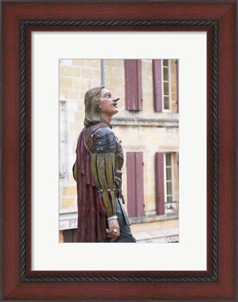 Framed Statue of Cyrano de Bergerac, Dordogne, France Print