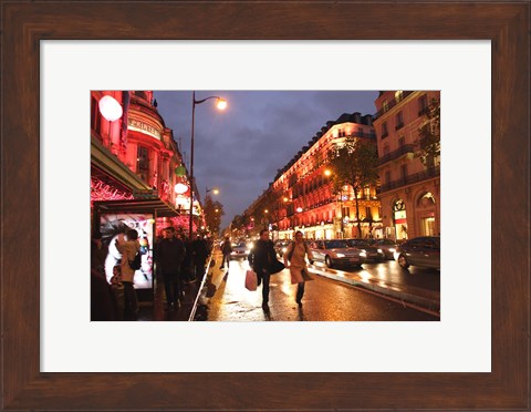Framed Boulevard Haussmann, Paris, France Print