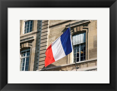 Framed French Flag Facade of Justice Palace Paris, France Print