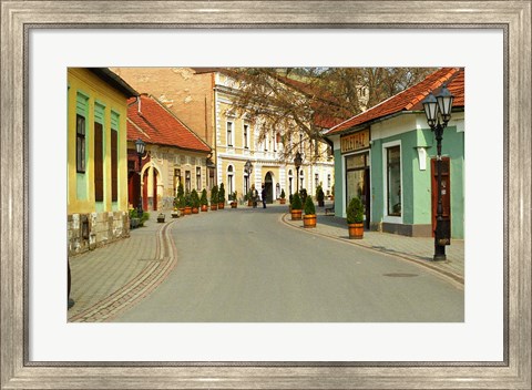 Framed Main Street, Tokaj, Hungary Print