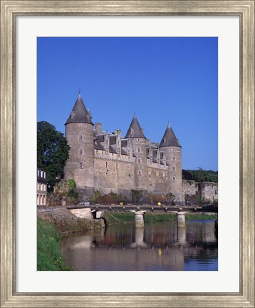 Framed Josselin Chateau and River Oust, Brittany, France Print