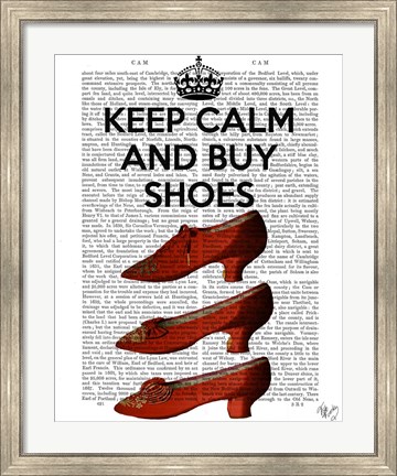 Framed Keep Calm Buy Shoes Print