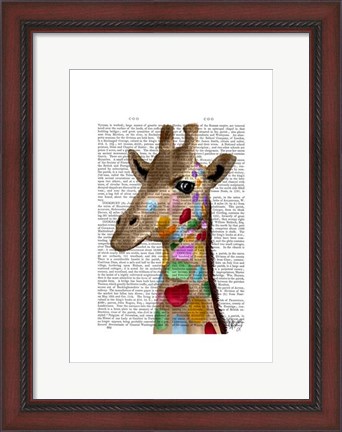 Framed Multicoloured Giraffe Print