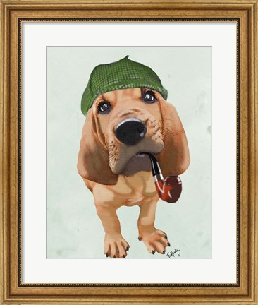 Framed Bloodhound Sherlock Holmes Print