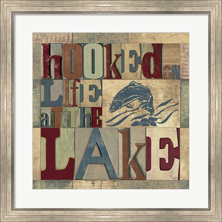 Framed Lake Living Printer Blocks I Print