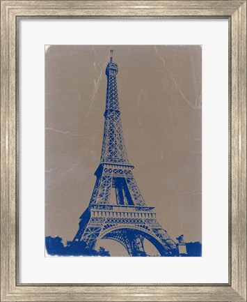 Framed Eiffel Tower Blue Print