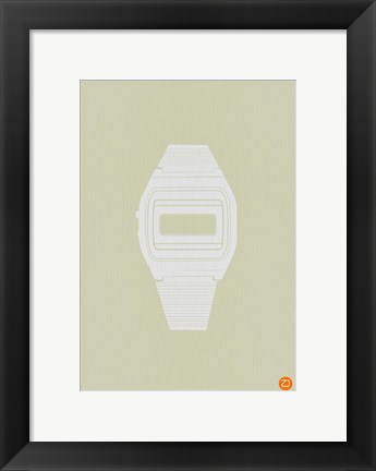 Framed White Electronic Watch Print