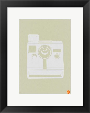 Framed White Polaroid Camera 2 Print