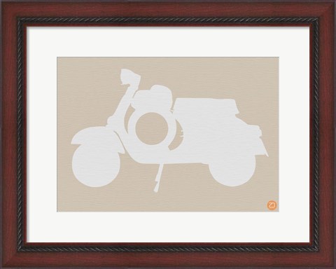 Framed Scooter Brown Print