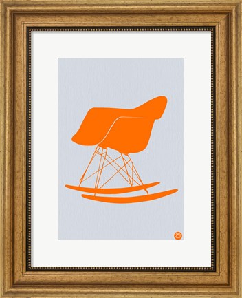 Framed Orange Eames Rocking Chair Print