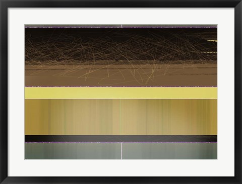 Framed Abstract Yellow and Brown Parallels Print