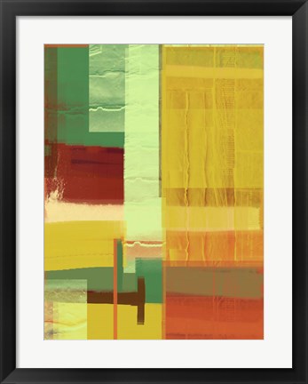 Framed Green and Brown Abstract 2 Print