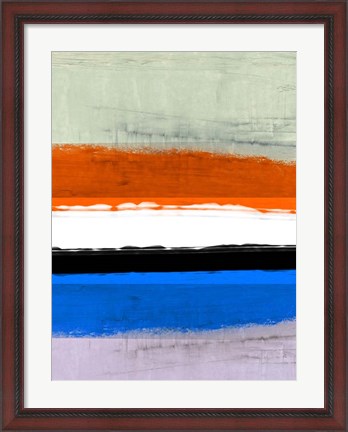 Framed Abstract Stripe Theme White and Black Print