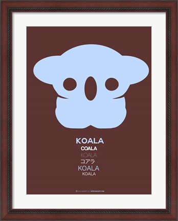 Framed Blue Koala Multilingual Print