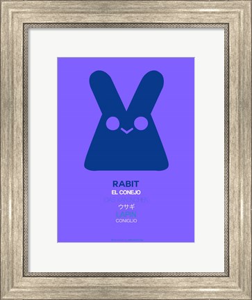 Framed Purple Rabbit Multilingual Print