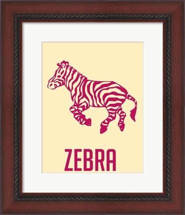 Framed Zebra Red Print