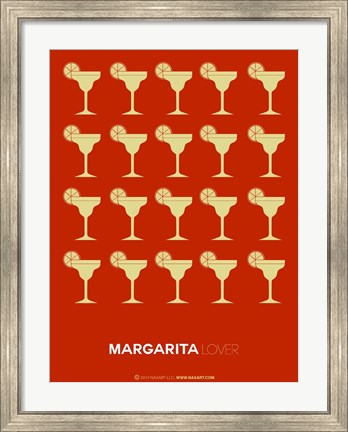 Framed Yellow Margaritas Brown Print