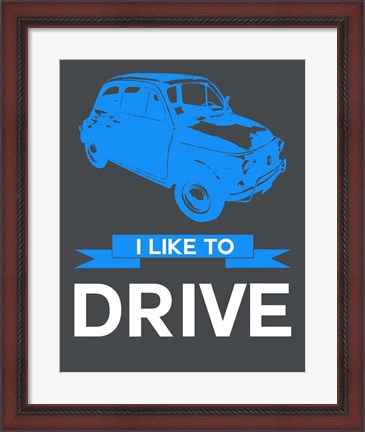 Framed I Like to Drive Beetle 5 Print