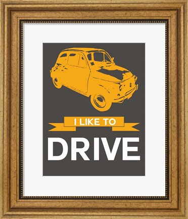 Framed I Like to Drive Beetle 7 Print