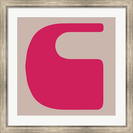 Framed Letter C Pink Print