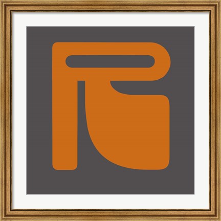 Framed Letter R Orange Print