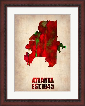 Framed Atlanta Watercolor Map Print