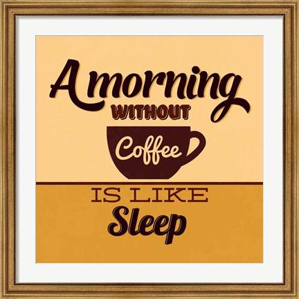 Framed Morning Without Coffee Is Like Sleep Print