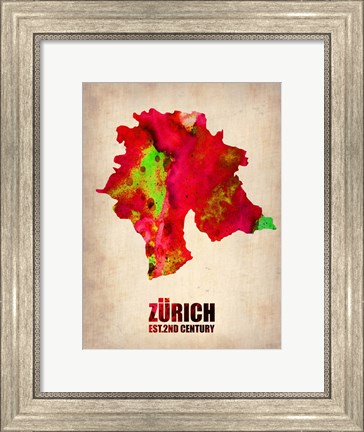 Framed Zurich Watercolor Print