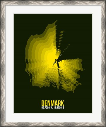 Framed Denmark Radiant Map 1 Print