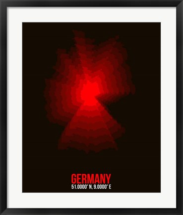 Framed Germany Radiant Map 3 Print