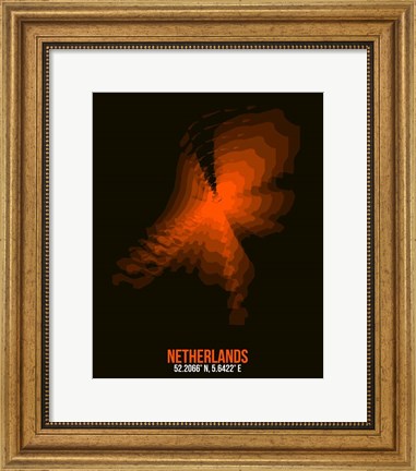 Framed Netherlands Radiant Map 2 Print