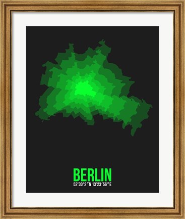 Framed Berlin Radiant Map 4 Print