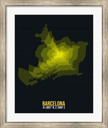 Framed Barcelona Radiant Map 1 Print