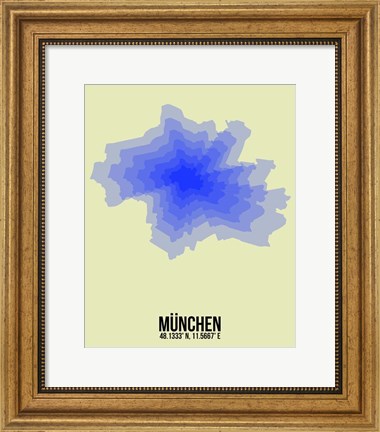 Framed Munchen Radiant Map 4 Print